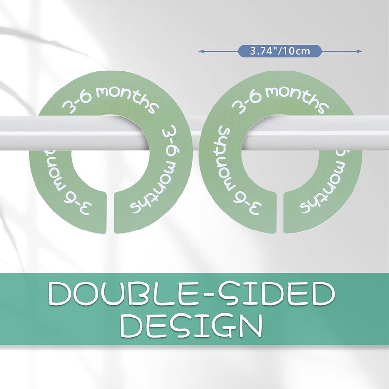 ITDYB Baby Closet Dividers - Set of 8 Round Double-Sided Clothes Size Dividers from Newborn to Toddler, Gender-Neutral Baby Clothes organizer for nursery room decor - Image 4